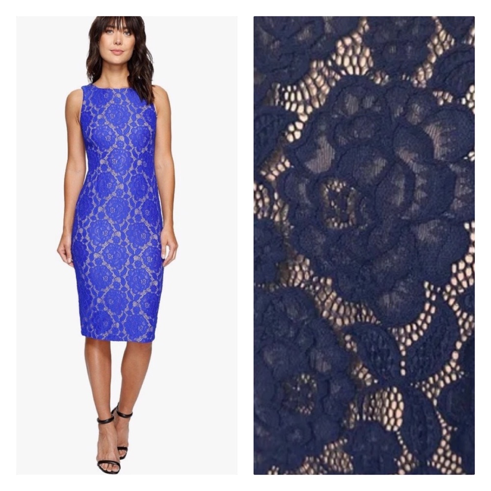 Ivanka Trump Lace Navy Sheath Dress - Picture 3 of 16